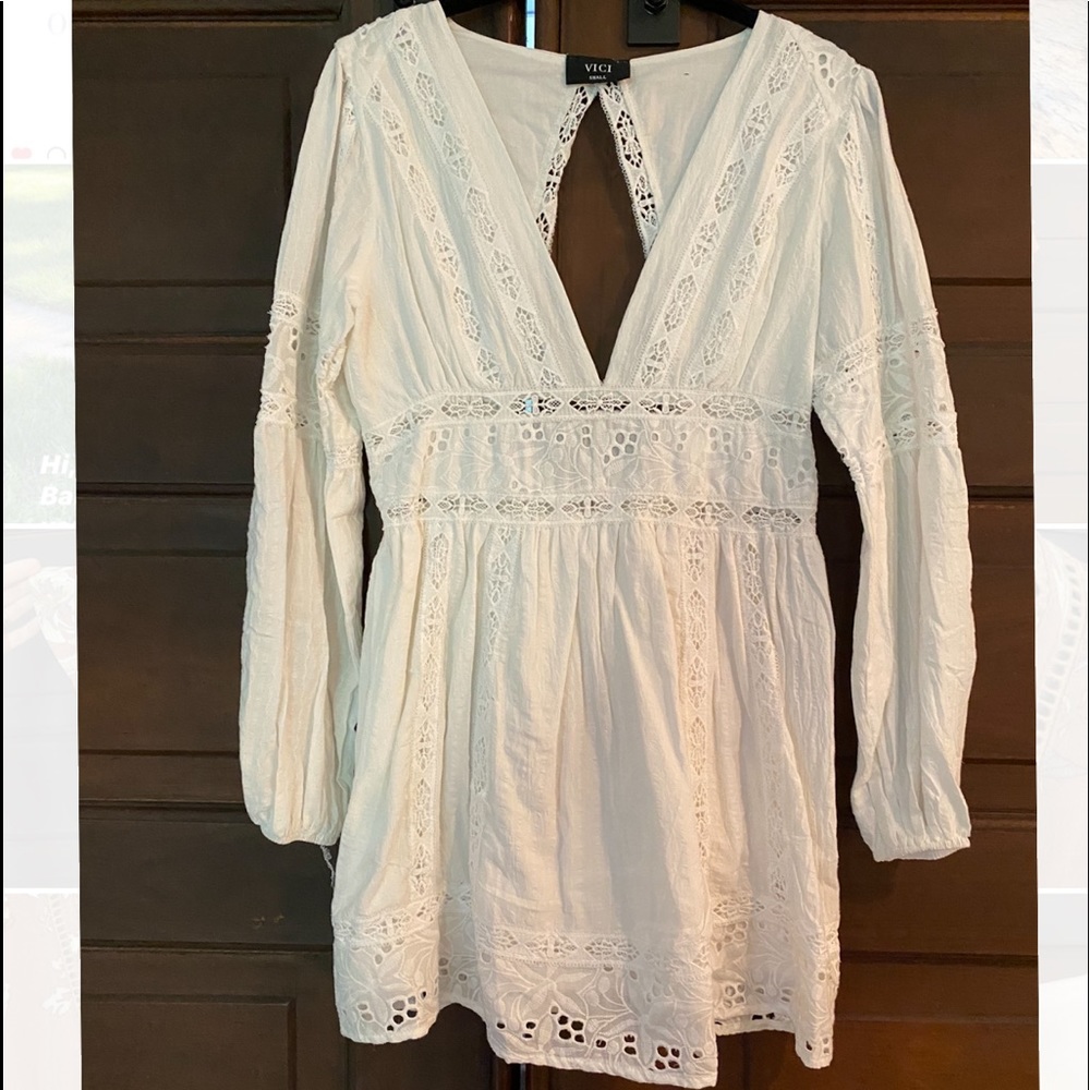 Vici white eyelet dress